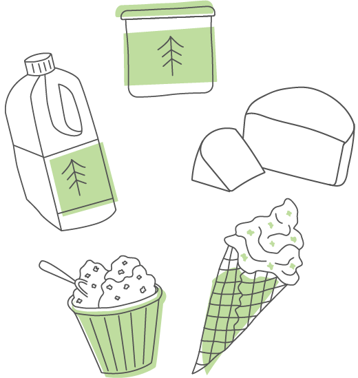 Illustrations, The Pines Dairy Products